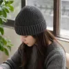 The grey knitted cap and warm woolen cap are unisex, simple and versatile for autumn and winter details Picture